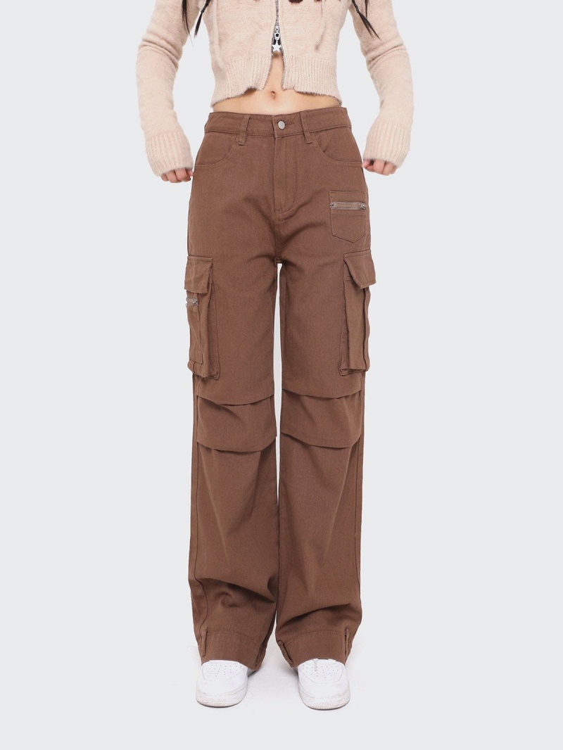 Pantalon Cargo Aelfric Eden Plissé Large Pocket Cafe | ZID-39401535